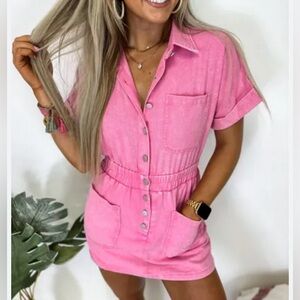 NWOT White Birch Jean Dress With Built In Shorts